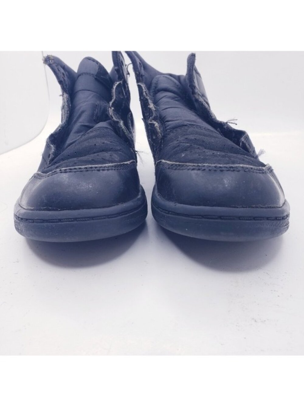 Nike Air Jordan 1 Mid Triple Black Suede & Leather Sneakers Boys Youth Size 2.5 - Picture 5 of 13